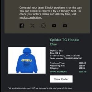 Sp5der TC Blue Hoodie